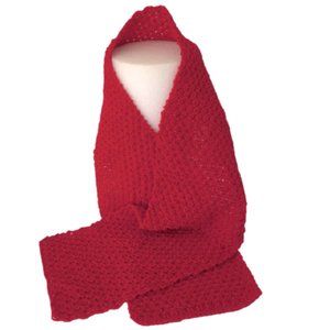 Women Crochet Handmade Scarf One Size Color Red
